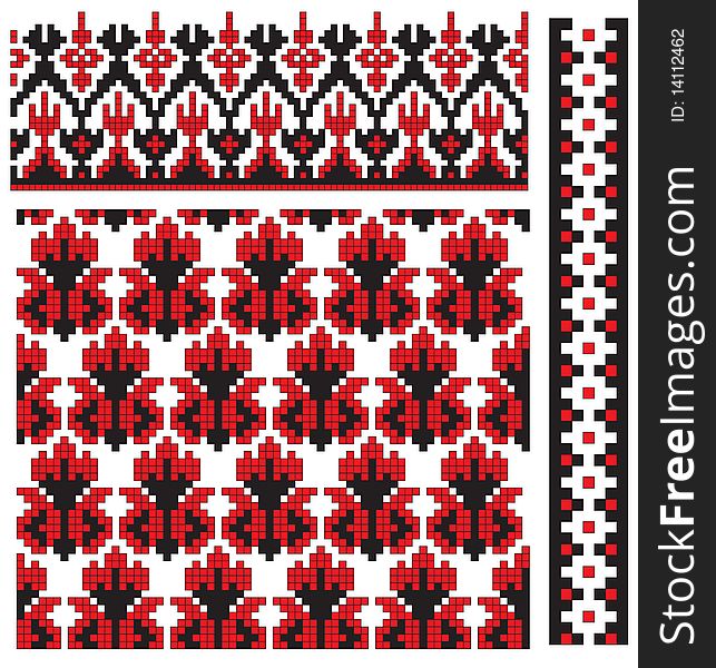 There is a scheme of ukrainian pattern for embroidery. There is a scheme of ukrainian pattern for embroidery