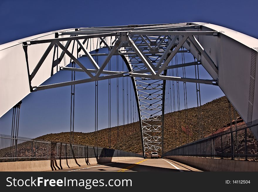 Crossing the Bridge over an arm of Lake Roosevelt in Central Arizona