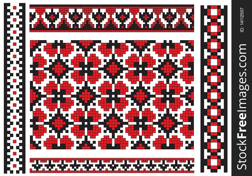 There is a scheme of ukrainian pattern for embroidery. There is a scheme of ukrainian pattern for embroidery