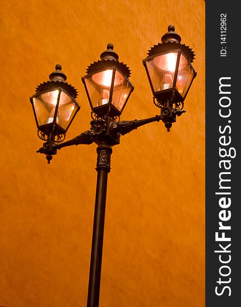 Old Mexican Streetlamp with three globes