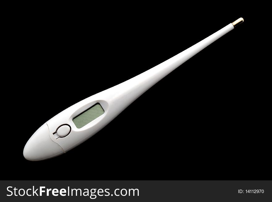 Digital thermometer isolated on a black background. Digital thermometer isolated on a black background