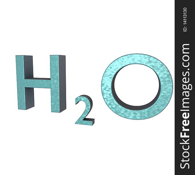 3d textured Water/H20 Letters. 3d textured Water/H20 Letters