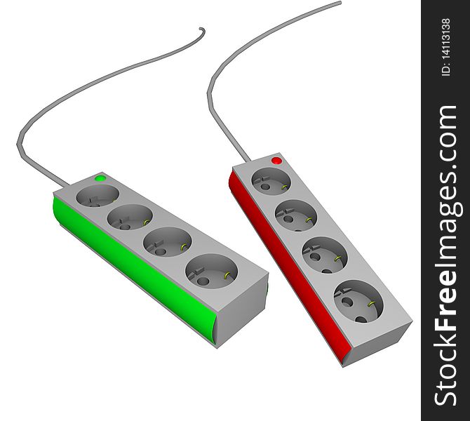 An 3d strip for power plugs