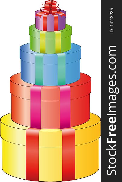 Vector gift box set color