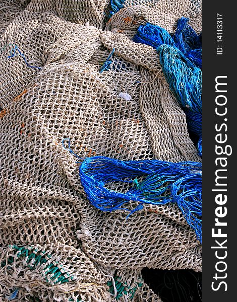 Blue Nets For Fishing Background