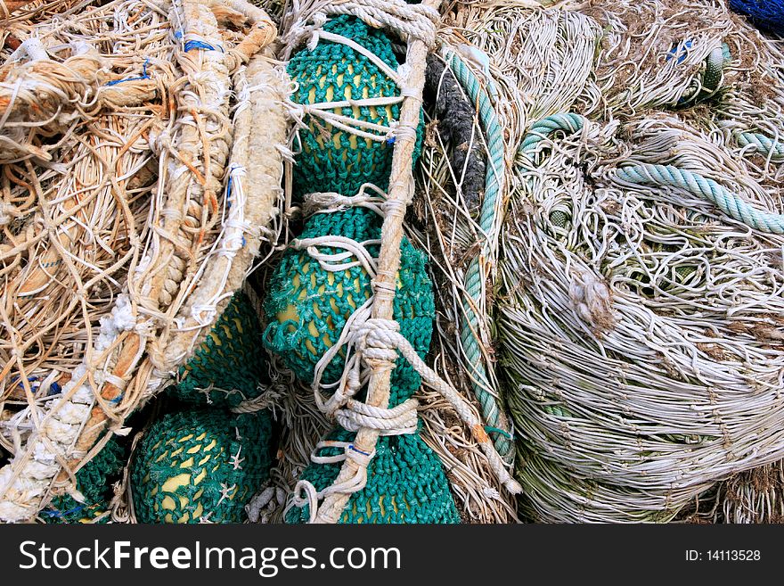 Close up shot of a Blue & white fish nets background. fishing material. Close up shot of a Blue & white fish nets background. fishing material.