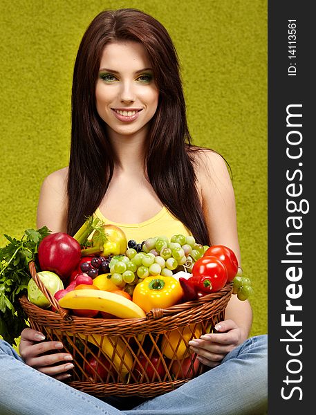 Fruits and vegetables shopping concept