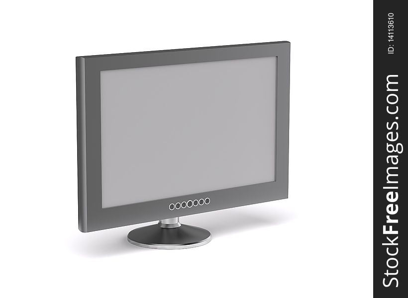 3D renderdering of LCD monitor,isolated. 3D renderdering of LCD monitor,isolated