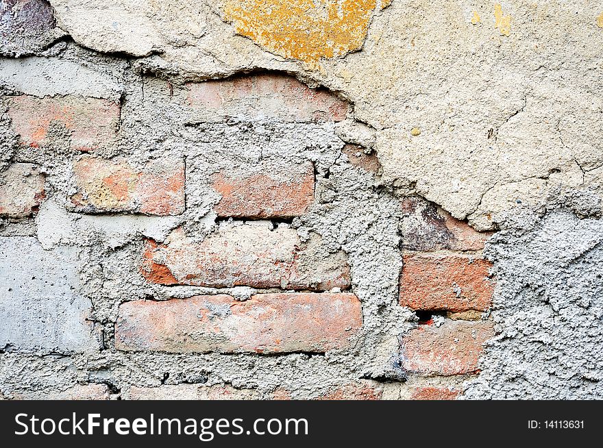Old Plastered Brick Wall