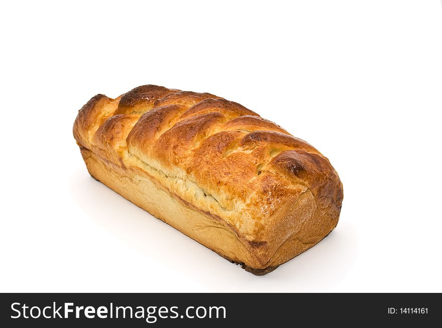 Beautiful fresh-baked bread made out of biscuit dough and isolated on a white background. Beautiful fresh-baked bread made out of biscuit dough and isolated on a white background.