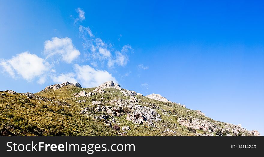 Beautiful mountain landscapes at Preveli in Crete, Greece