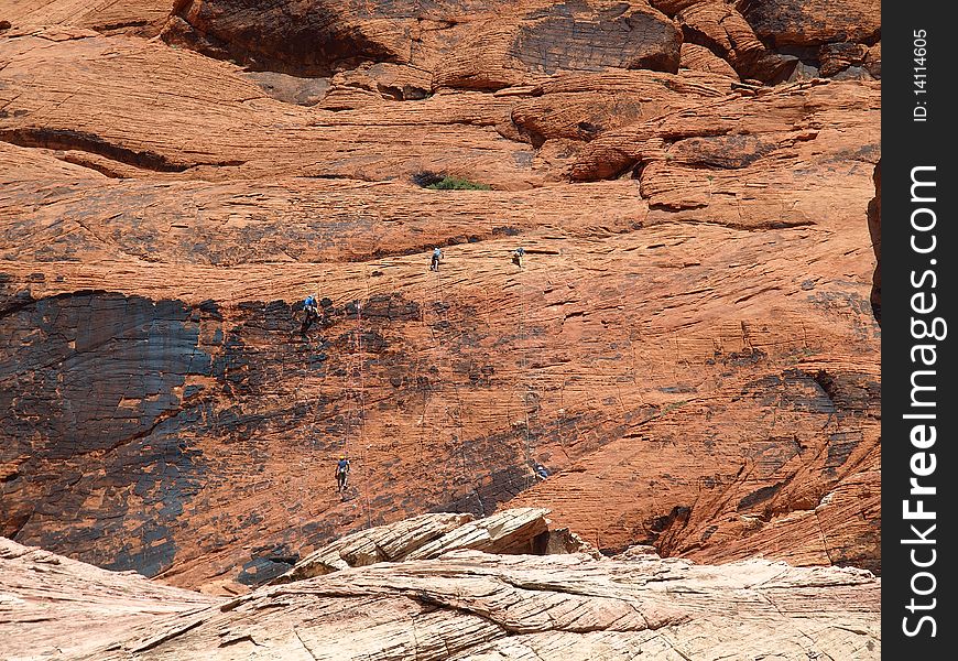 Mountain climbing at Red Rock Canyon. Mountain climbing at Red Rock Canyon