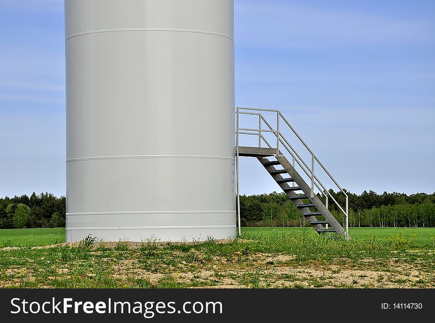 An image of entrance to wind turbine