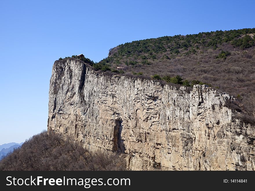 The cliff in Shan Xi province of China. The cliff in Shan Xi province of China