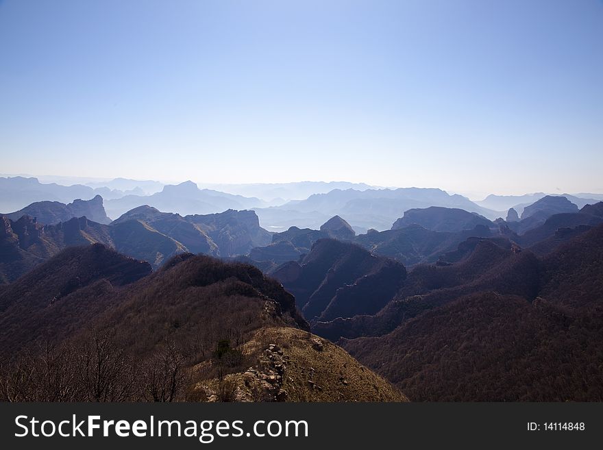 The bird's-eye view of Tai Hang mountains in China