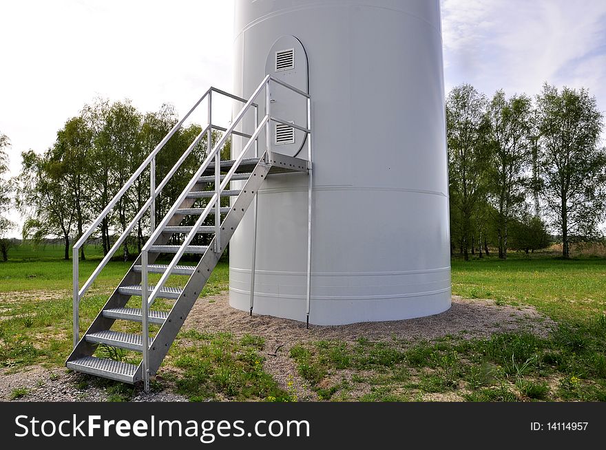 An image of entrance to wind turbine