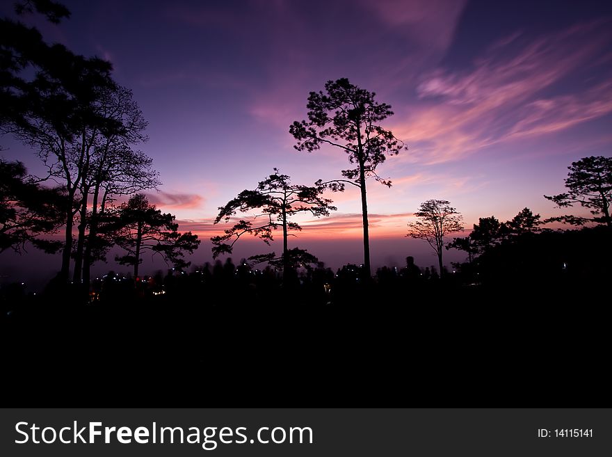 Sunrise at Pha Nok Aen, Phu Kradueng National Park, Loei Thailand