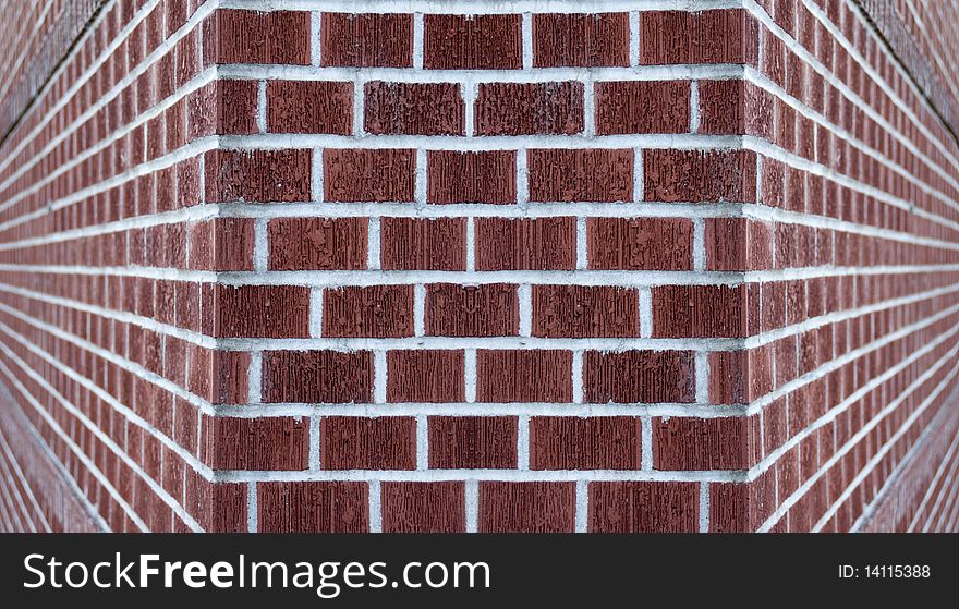 Clean red and tan brick wall background texture with copyspace.