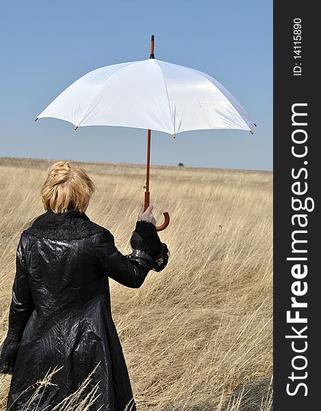 Series Of Enhancements, Women And White Umbrella