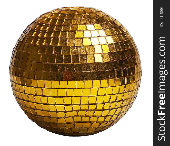 Golden discoball (isolated on a white). Golden discoball (isolated on a white)