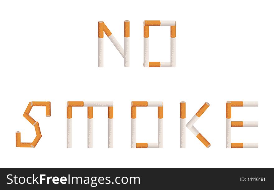 The stylised inscription not to smoke. A vector illustration. The stylised inscription not to smoke. A vector illustration