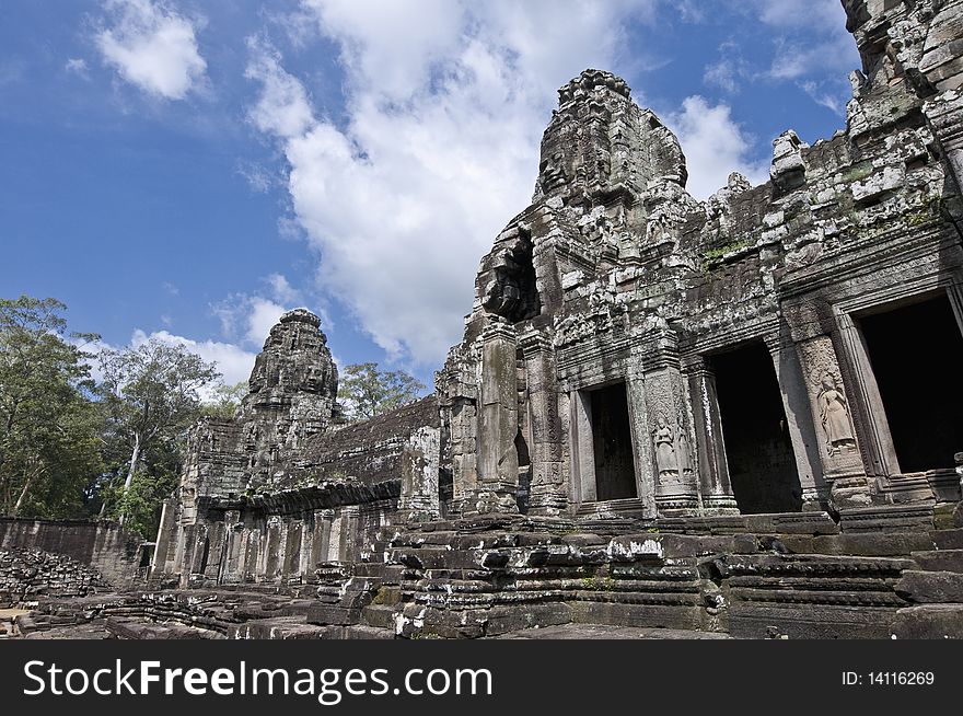 Bayon temple within the Angkor Temples, Cambodia