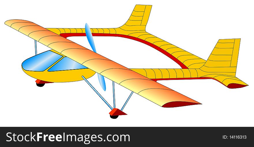 Vector colored illustrated of little airplane