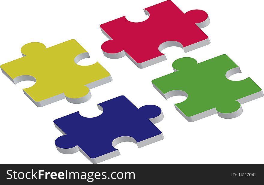 Puzzle Pieces Assembly In 3d