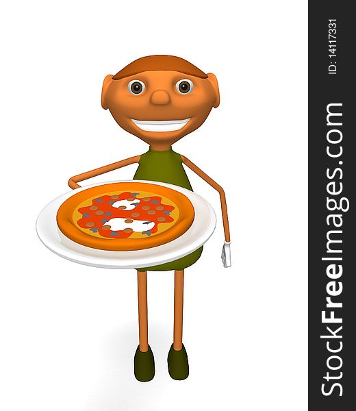 3d illustration of good pizza
