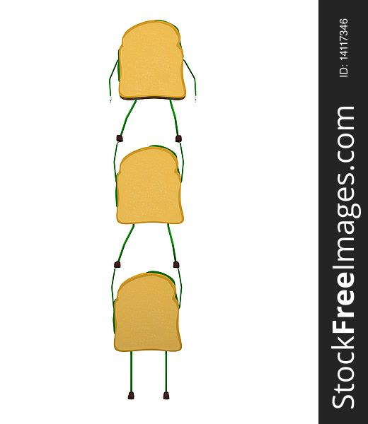 3d illustration of a toast