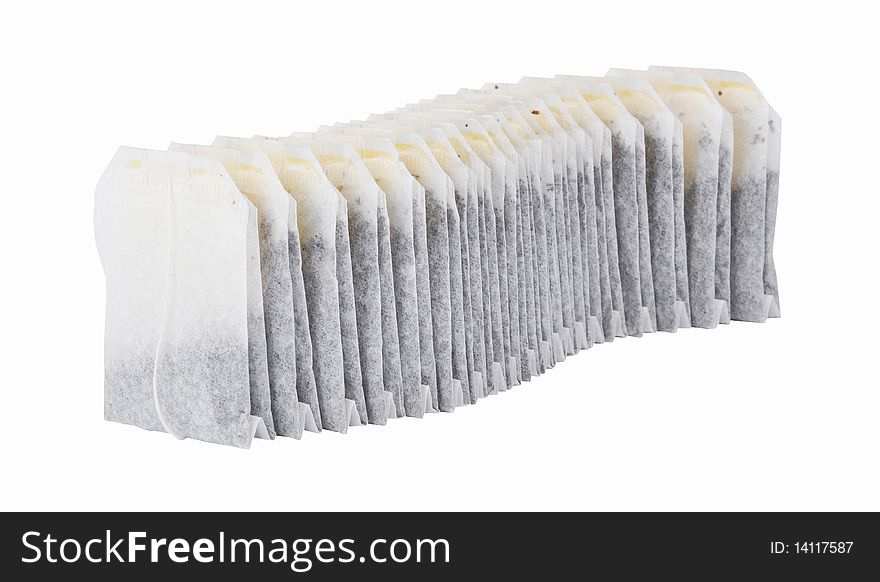 Picture of packages with tea on a white background