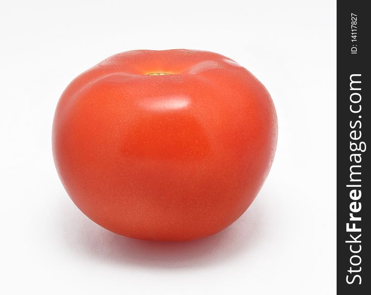 Picture of red tomato on a white background