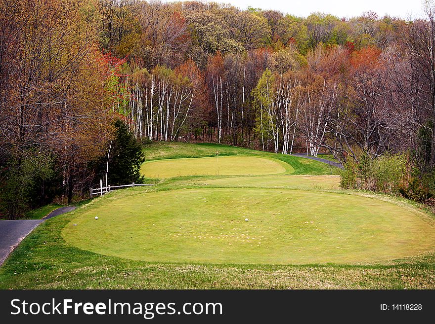 A layered fairway taken at the Heathlands Golf Course in Onekama, MI.