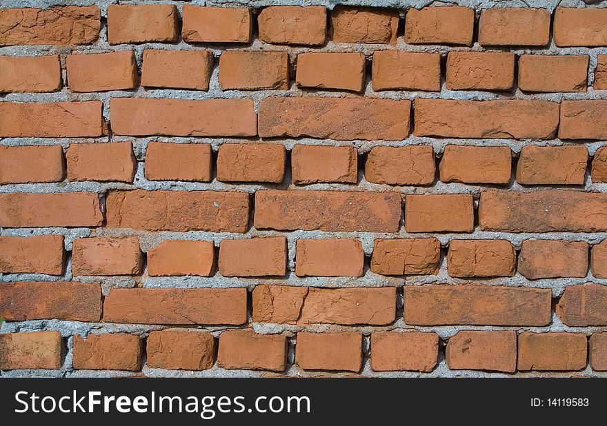 Pattern of old orange brick wall, brick texture.