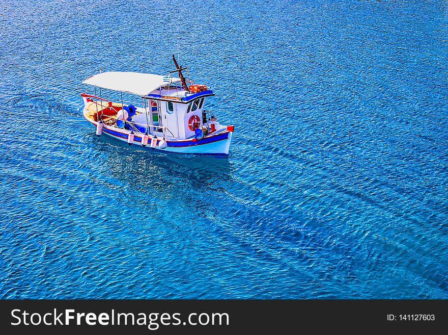 Small fishing boat on the sea