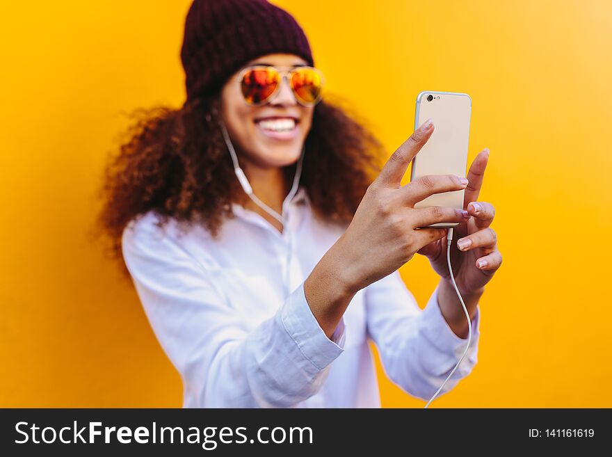 African Girl Taking A Selfie