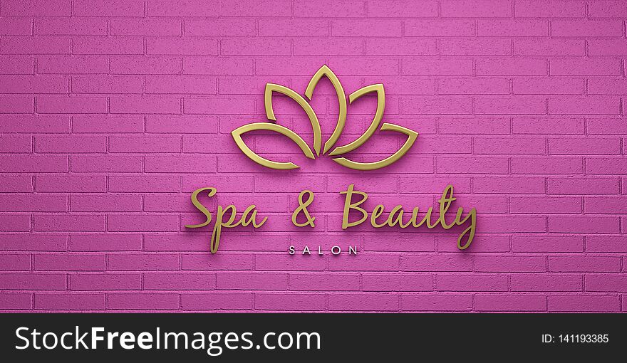 Spa And Beauty Pink Lotus. 3D Render Illustration