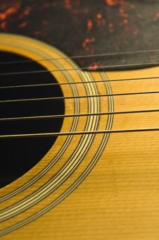 Wooden Guitar And Strings Stock Images