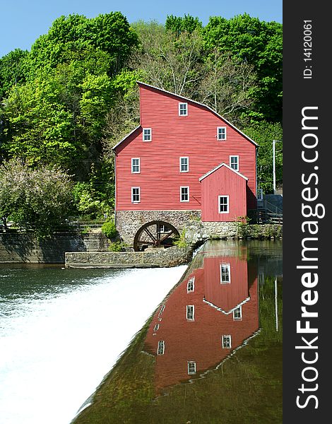 A old grist mill on a river