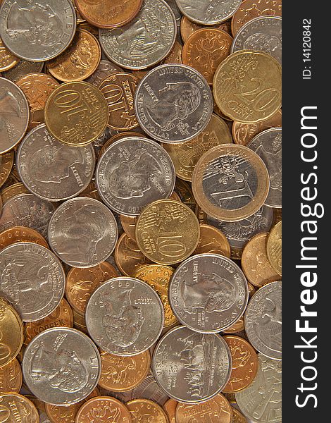 Background from coins of the different countries