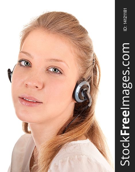 Young girl with a headphones