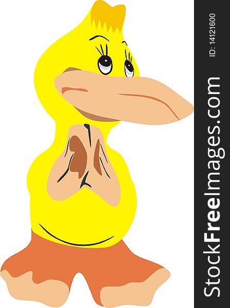 Small ridiculous duck. A  illustration