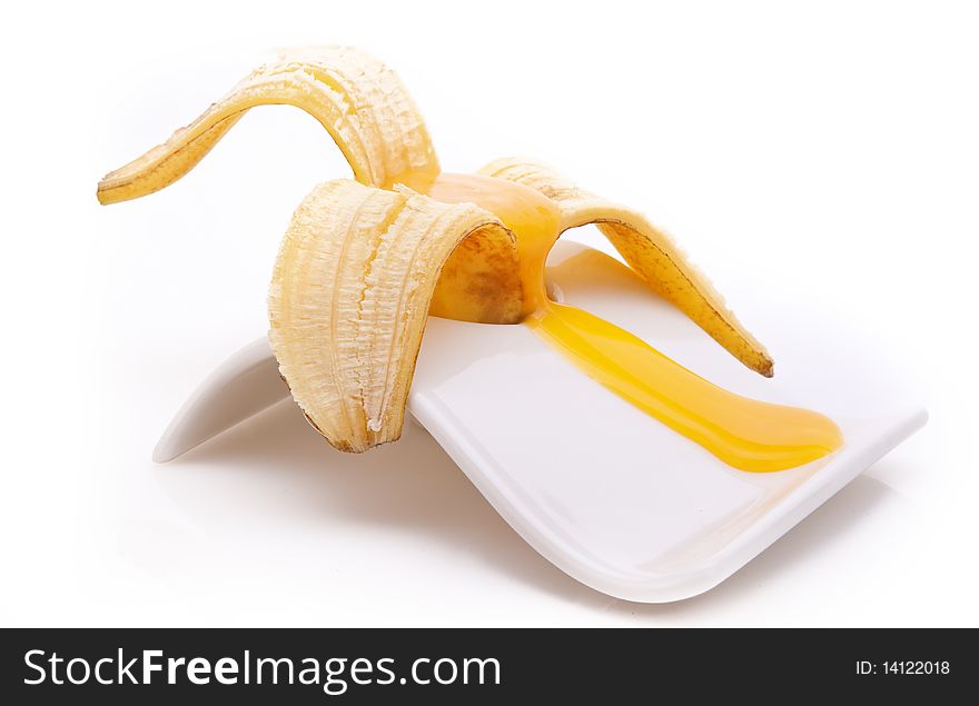 Soft Boiled Banana on white