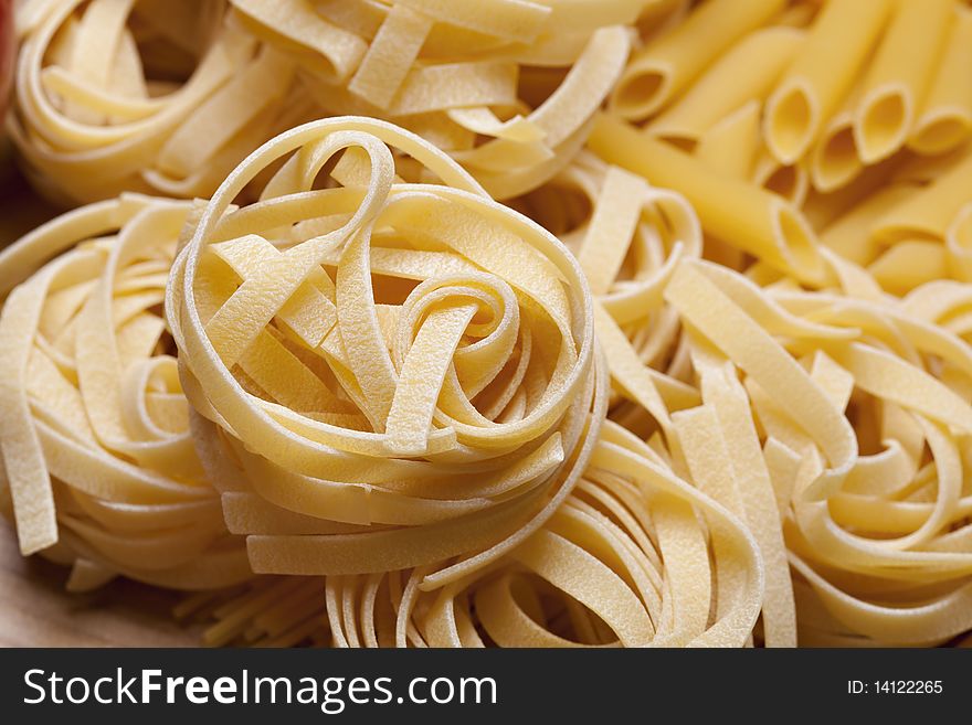 Macro of tagliatelle, italian pasta