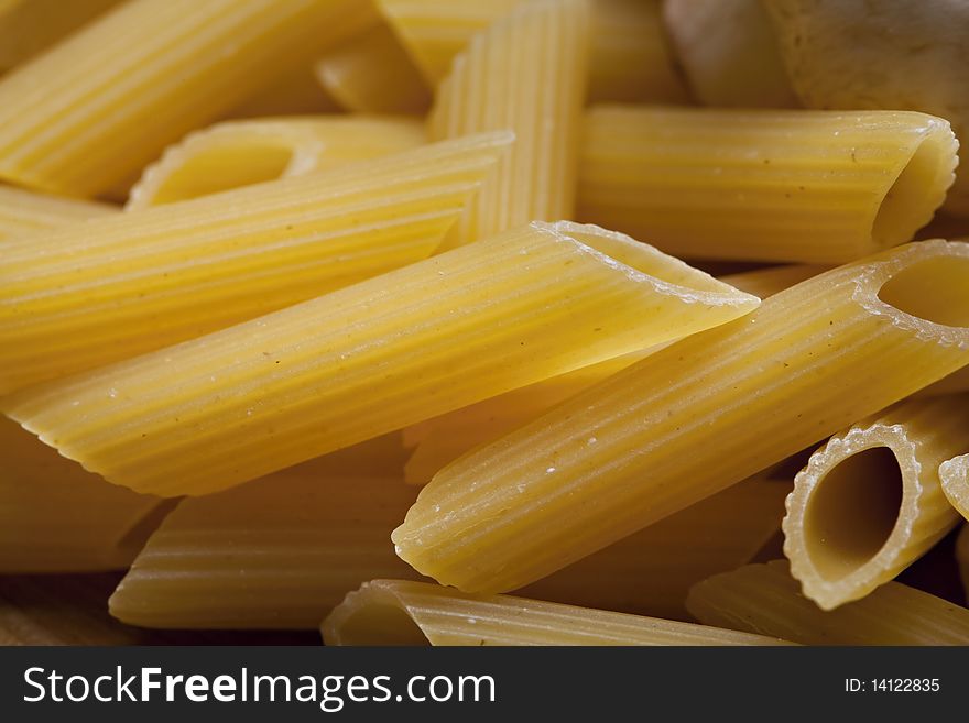 Italian food, pasta, penne macro