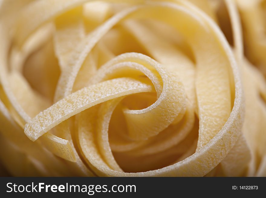 Macro of tagliatelle, italian pasta