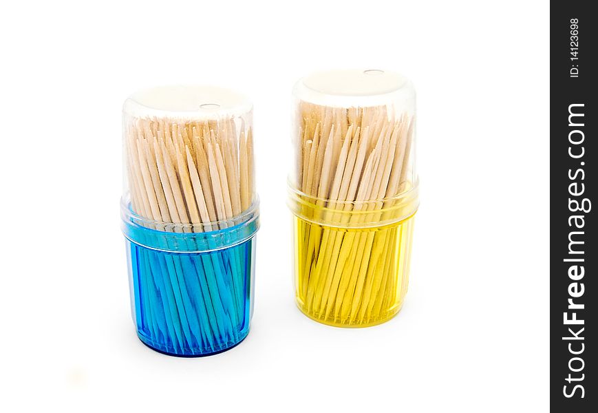 Toothpicks packs isolated on white