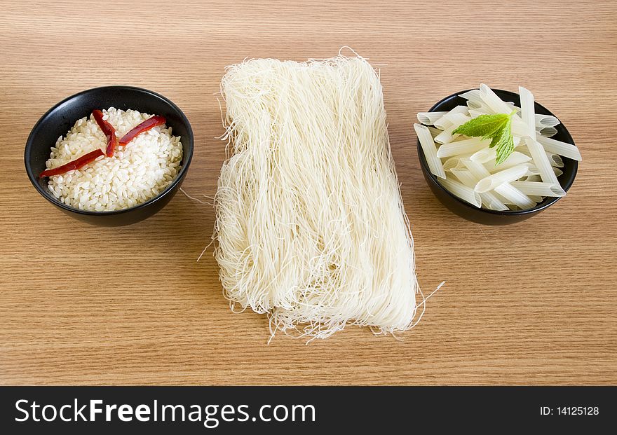 Rice, rice spaghetti and rice penne. Rice, rice spaghetti and rice penne