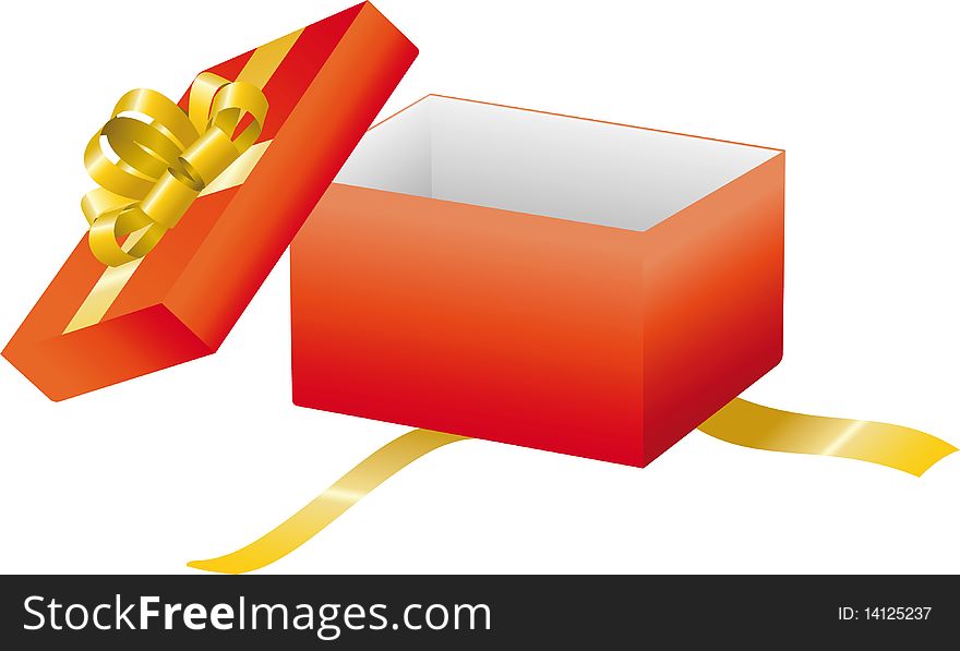 Red open gift box. Vector Illustration
