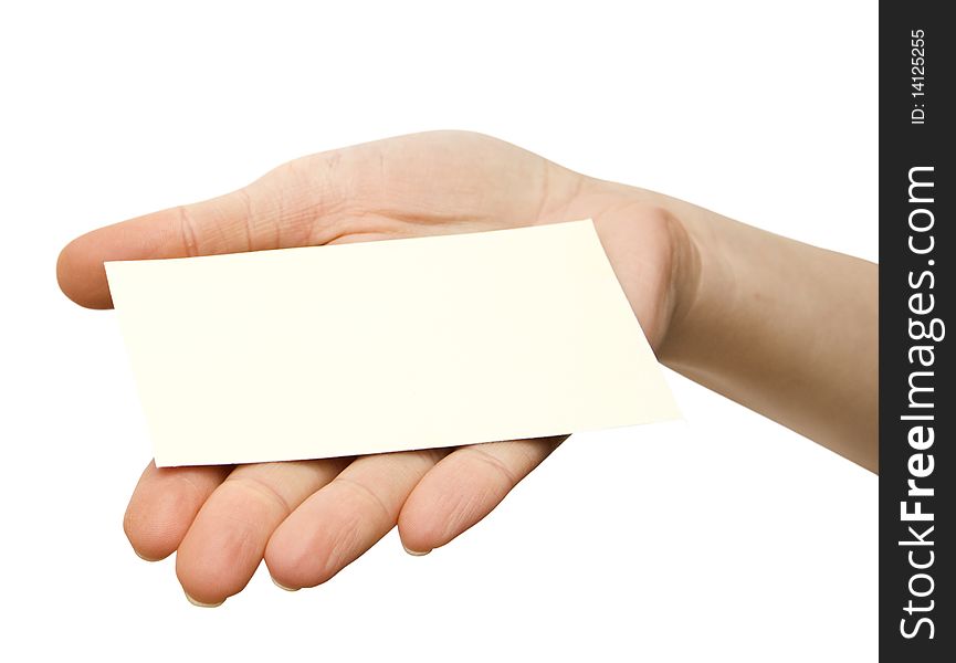 A  card blank in a hand .